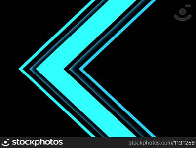Abstract blue light arrow direction on black blank space design modern futuristic technology background vector illustration.