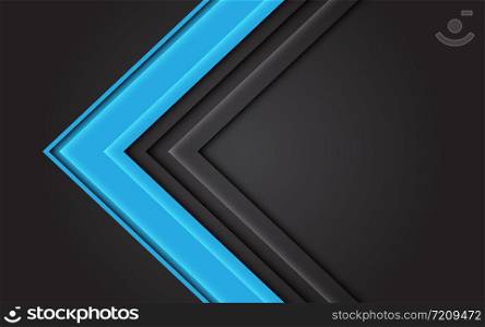Abstract blue light arrow direction on dark grey design modern futuristic background vector illustration.