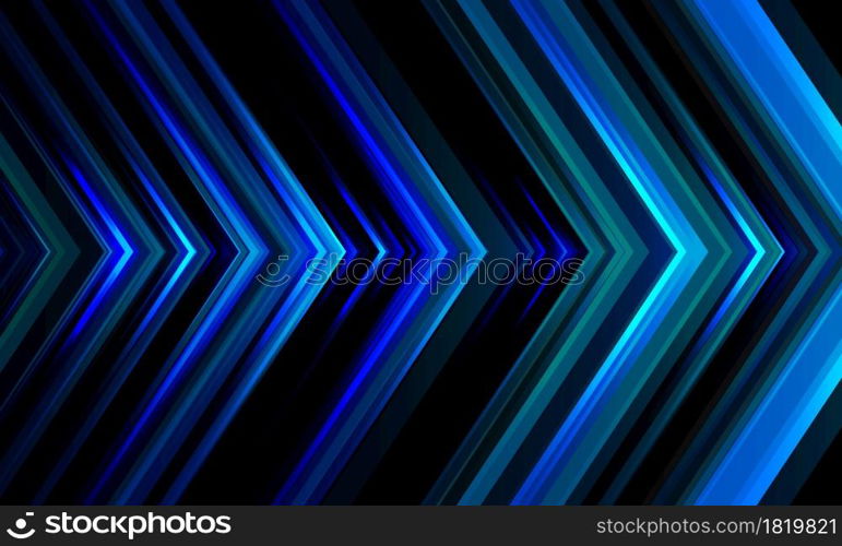 Abstract blue light arrow direction pattern design modern futuristic technology background vector illustration.