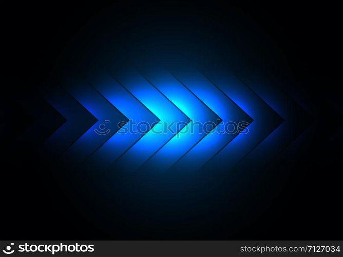 Abstract blue light arrow direction pattern design modern futuristic technology background vector illustration.