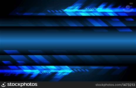 Abstract blue light arrow technology with blank space design modern futuristic technology background vector illustration.