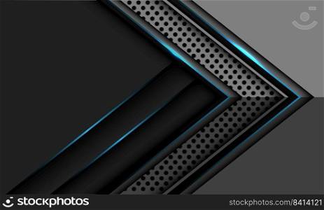 Abstract blue light line arrow direction circle mesh shadow design modern luxury futuristic technology background vector illustration.
