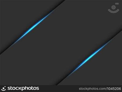 Abstract blue light line on dark grey design modern futuristic technology background vector illustration.