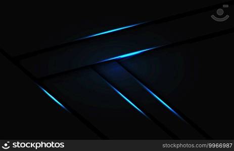 Abstract blue light line shadow overlap on black design modern futuristic technology background vector illustration.
