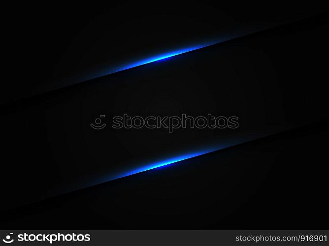 Abstract blue light line slash on dark grey blank space design modern futuristic background vector illustration.