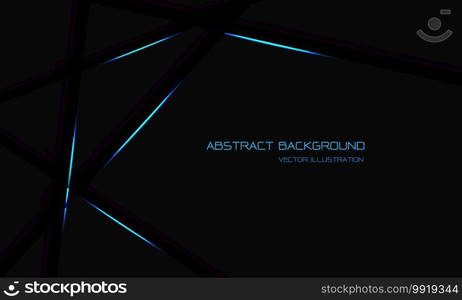 Abstract blue light on black metallic shadow overlap with blank space design modern futuristic background vector illustration.