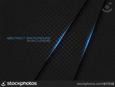 Abstract blue light on dark grey square mesh with text design modern luxury futuristic background vector illustration.
