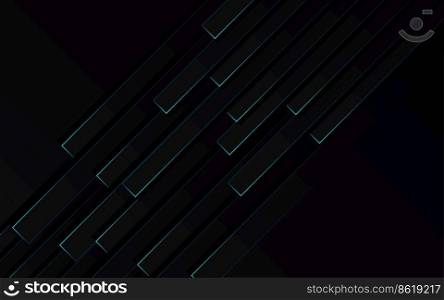 Abstract Blue light Pipe speed zoom on black background technology Vector Illustration