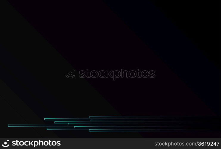 Abstract Blue light Pipe speed zoom on black background technology Vector Illustration