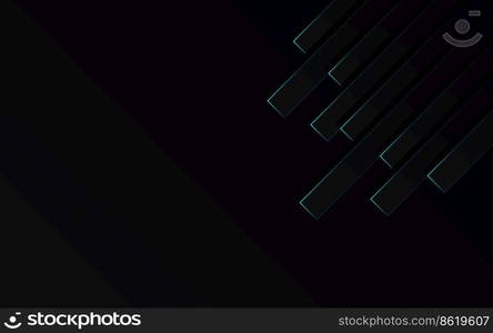 Abstract Blue light Pipe speed zoom on black background technology Vector Illustration