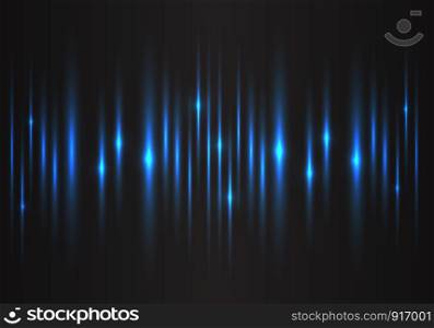 Abstract blue light speed power technology energy on black futuristic background vector illustration.
