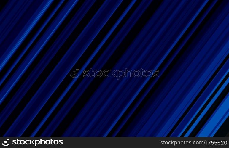 Abstract blue line speed dynamic on black background vector illustration.