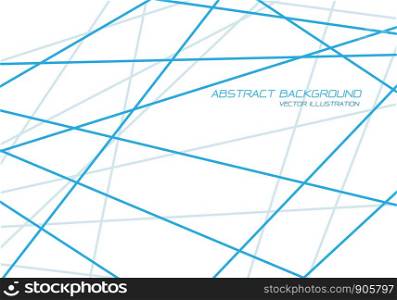 Abstract blue line tone cross overlap on white design modern futuristic luxury background vector illustration.