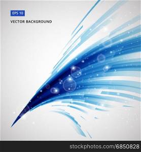 abstract blue lines curve circle swirl technology with sparkling light vector illustration element copy space