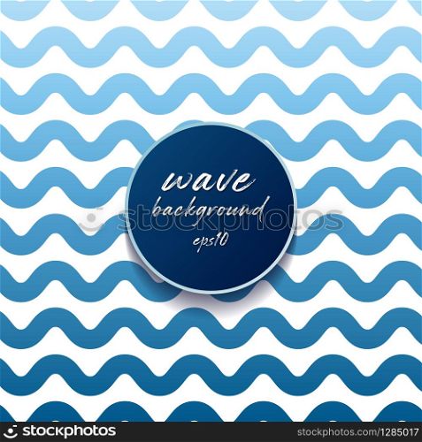 Abstract blue lines wave or wavy stripes pattern on white background. Vector Illustration