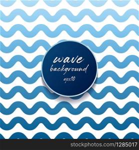 Abstract blue lines wave or wavy stripes pattern on white background. Vector Illustration