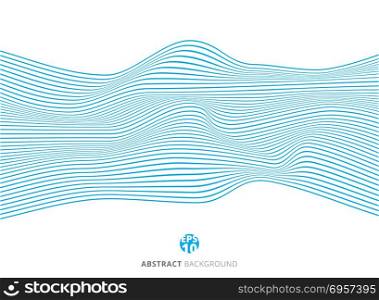 Abstract blue lines wave pattern on white background. Vector illustration. Abstract blue lines wave pattern on white background.
