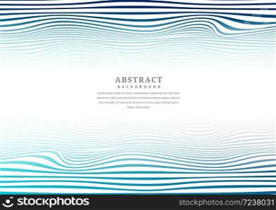Abstract blue lines wave stripes pattern with copy space for text. You can use for ad, poster, template, business presentation. Vector illustration