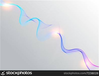 Abstract blue lines wave template on gray background. You can use for ad, poster, template, business presentation. Vector illustration