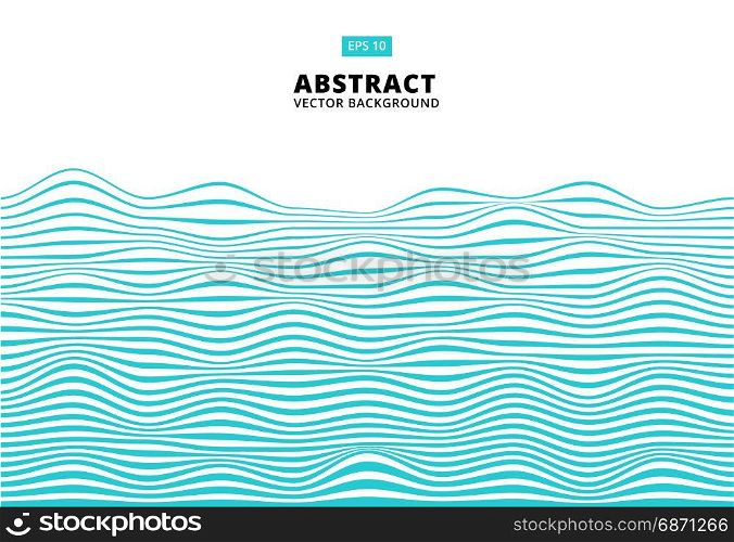 Abstract blue lines wave, Wavy stripes pattern, Rough surface, Vector Illustration