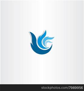 abstract blue logo wave water symbol design