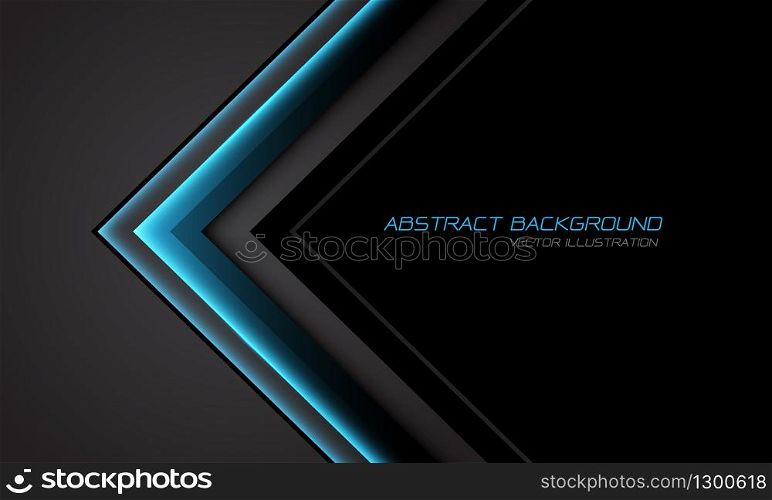 Abstract blue metallic arrow direction on grey with black blank space design modern futuristic technology background vector illustration.