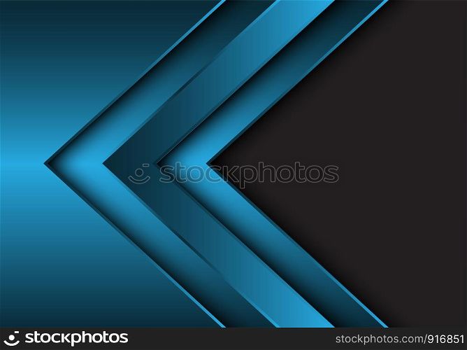 Abstract blue metallic arrow direction with grey blank space design modern futuristic background vector illustration.
