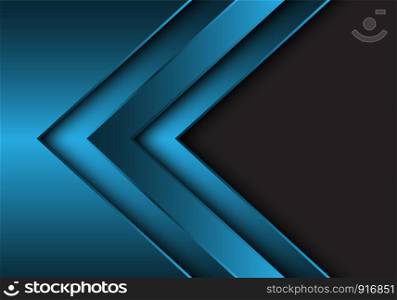 Abstract blue metallic arrow direction with grey blank space design modern futuristic background vector illustration.