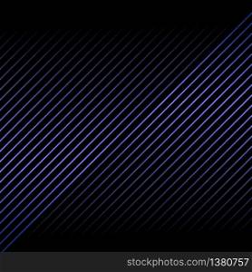 Abstract blue metallic diagonal line pattern on black background and texture. Vector illustration