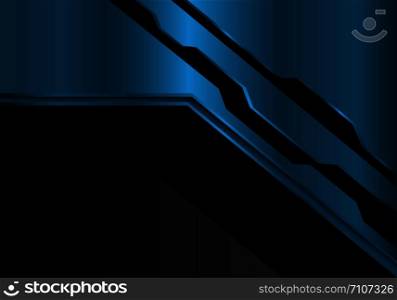 Abstract blue metallic futuristic on black design modern futuristic background vector illustration.