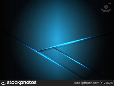 Abstract blue metallic light arrow direction with blank space design modern luxury futuristic background vector illustration.