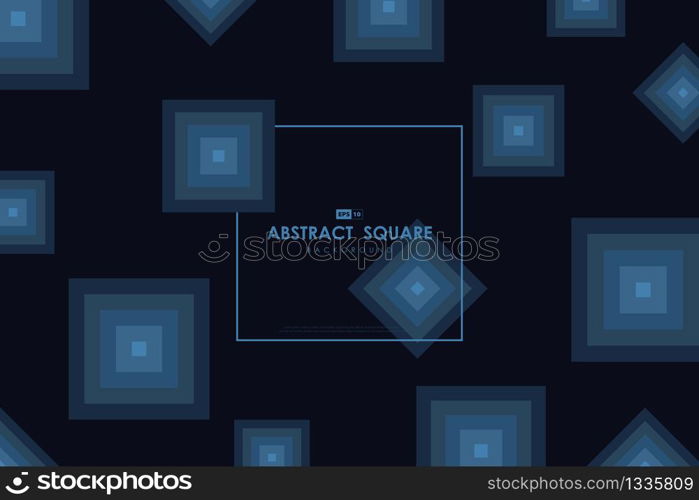 Abstract blue minimal square pattern artwork poster design background. Use for ad, poster, artwork, template design, print. illustration vector eps10