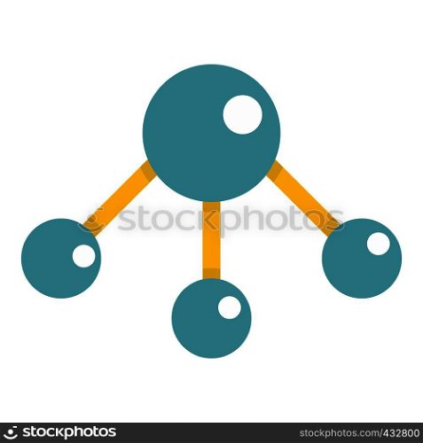 Abstract blue molecules icon flat isolated on white background vector illustration. Abstract blue molecules icon isolated