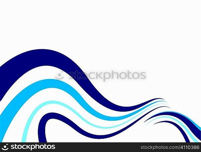 Abstract blue ocean wave with breaking surf and copy space