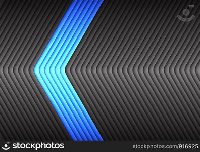 Abstract blue on grey metal arrow pattern direction design modern futuristic technology background vector illustration.