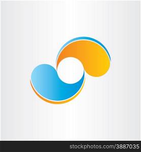 abstract blue orange business icon company design element