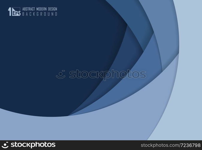 Abstract blue paper cut overlap design of template artwork background. Decorate for ad, poster, artwork, template design, print. illustration vector eps10