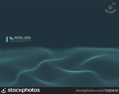 Abstract blue particle wavy technology design background. Decorate for poster, ad, artwork, template deign. illustration vector eps10
