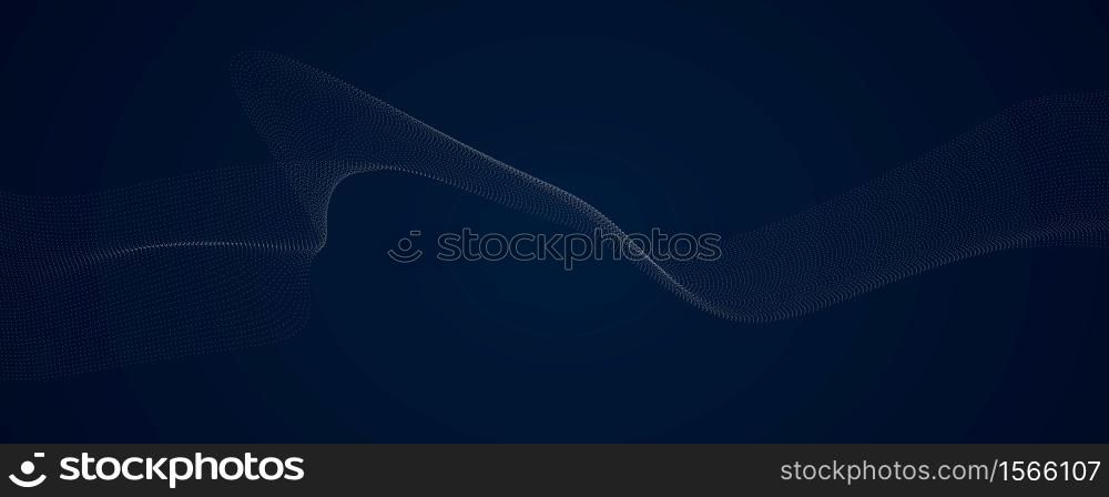 Abstract blue pattern and background poster with dynamic triangle. technology Particle Mist network Cyber security Vector illustration.