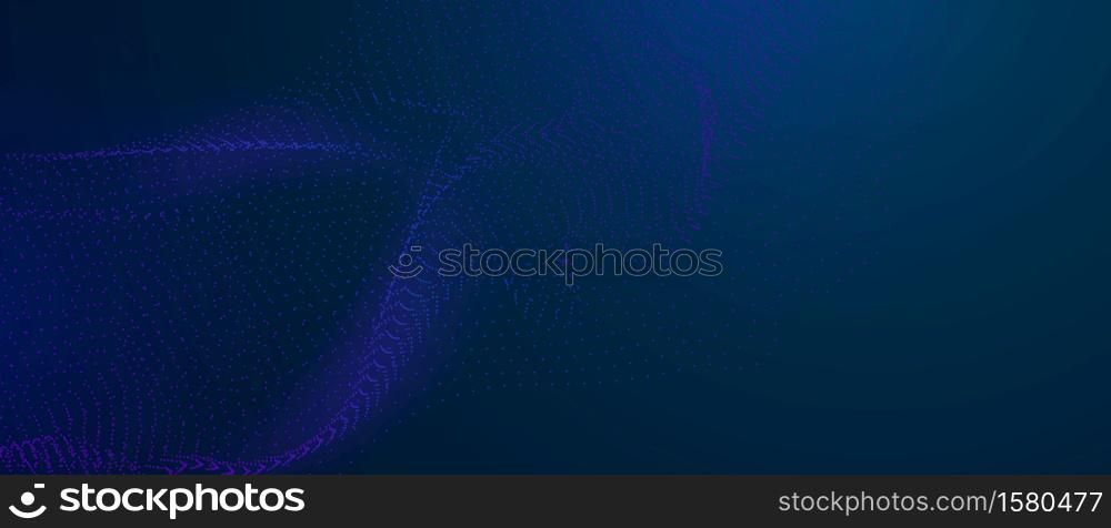 Abstract blue pattern and background poster with dynamic triangle. technology Particle Mist network Cyber security Vector illustration.