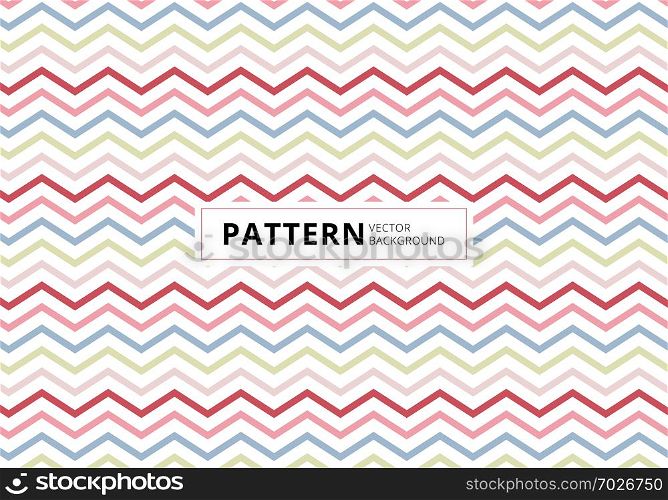 Abstract blue, pink, red color chevron pattern on white background. Vector illustration