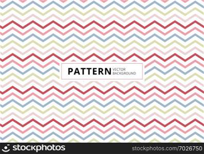 Abstract blue, pink, red color chevron pattern on white background. Vector illustration
