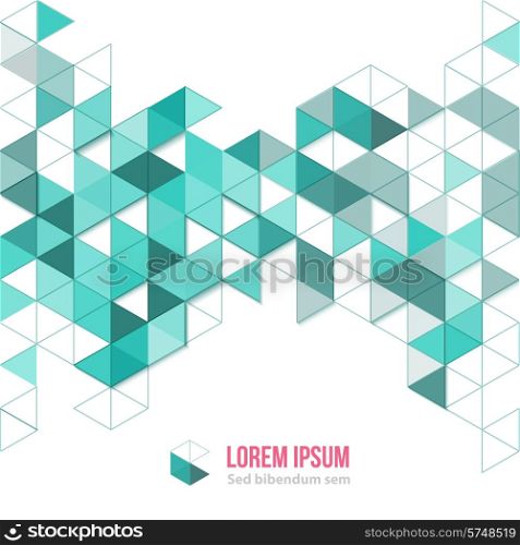 Abstract blue polygonal triangles poster. Vector illustration.. Abstract polygonal triangles poster.