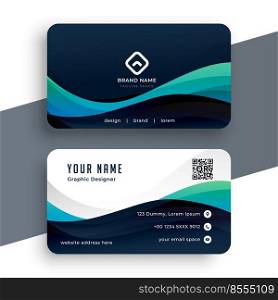 abstract blue professional business card design template