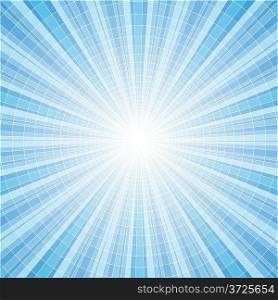 Abstract blue radial rays tile vector background