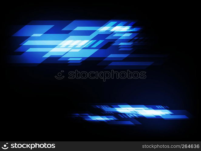 Abstract blue rectangles technology background, stock vector