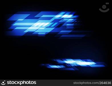 Abstract blue rectangles technology background, stock vector