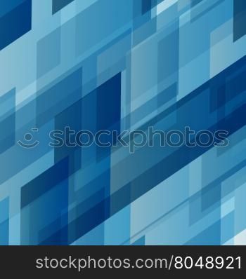 Abstract blue rectangles technology distorted background, stock vector