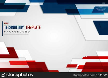 Abstract blue red tech template of contrast presentation template design. Use for poster, ad, presentation, template, artowork. illustration vector eps10