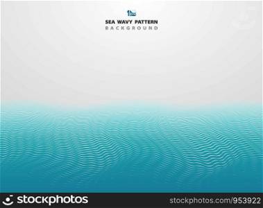 Abstract blue sea wavy pattern stripe lines background. You can use for ad, poster, brochure, template, cover design, annual report. vector eps10